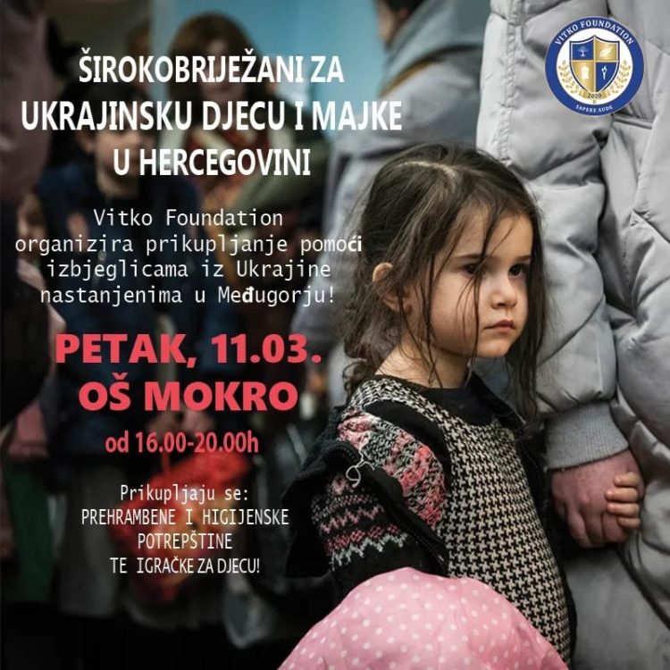 Najava akcije: Širokobriježani za ukrajinsku djecu i majke u Hercegovini