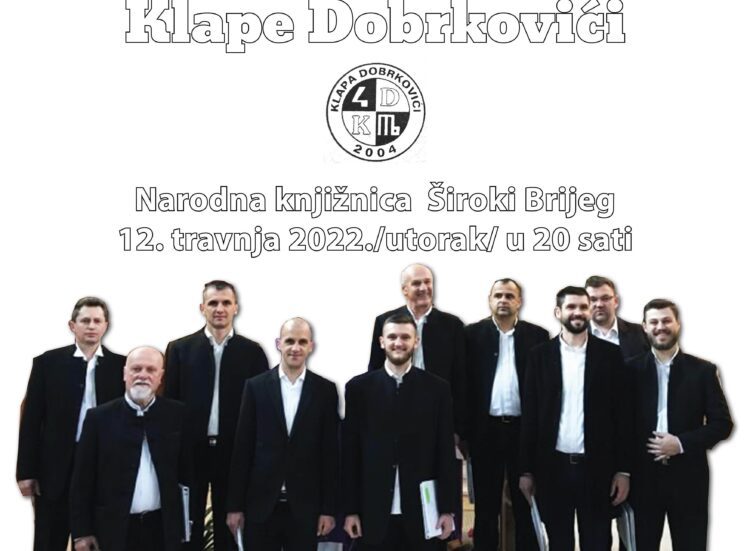 Korizmeni koncert klape Dobrkovići u Narodnoj knjižnici Široki Brijeg