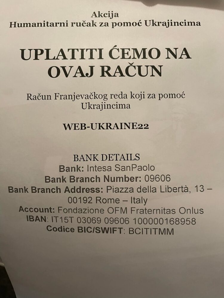 Prikupljeno 5400 KM u Dompesu, na donatorskom ručku za Ukrajinu