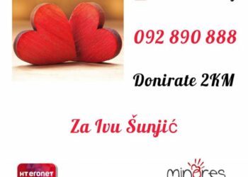 Pozivom na 092 890 888 donirate 2 KM za pomoć Ivi Šunjić iz Mostara