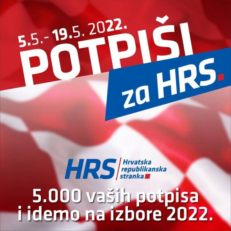 HRS danas na Trgu u Širokom Brijegu prikuplja potpise za izbore