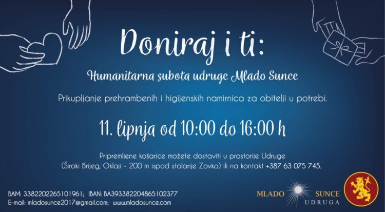 Doniraj i ti: Humanitarna subota udruge Mlado Sunce