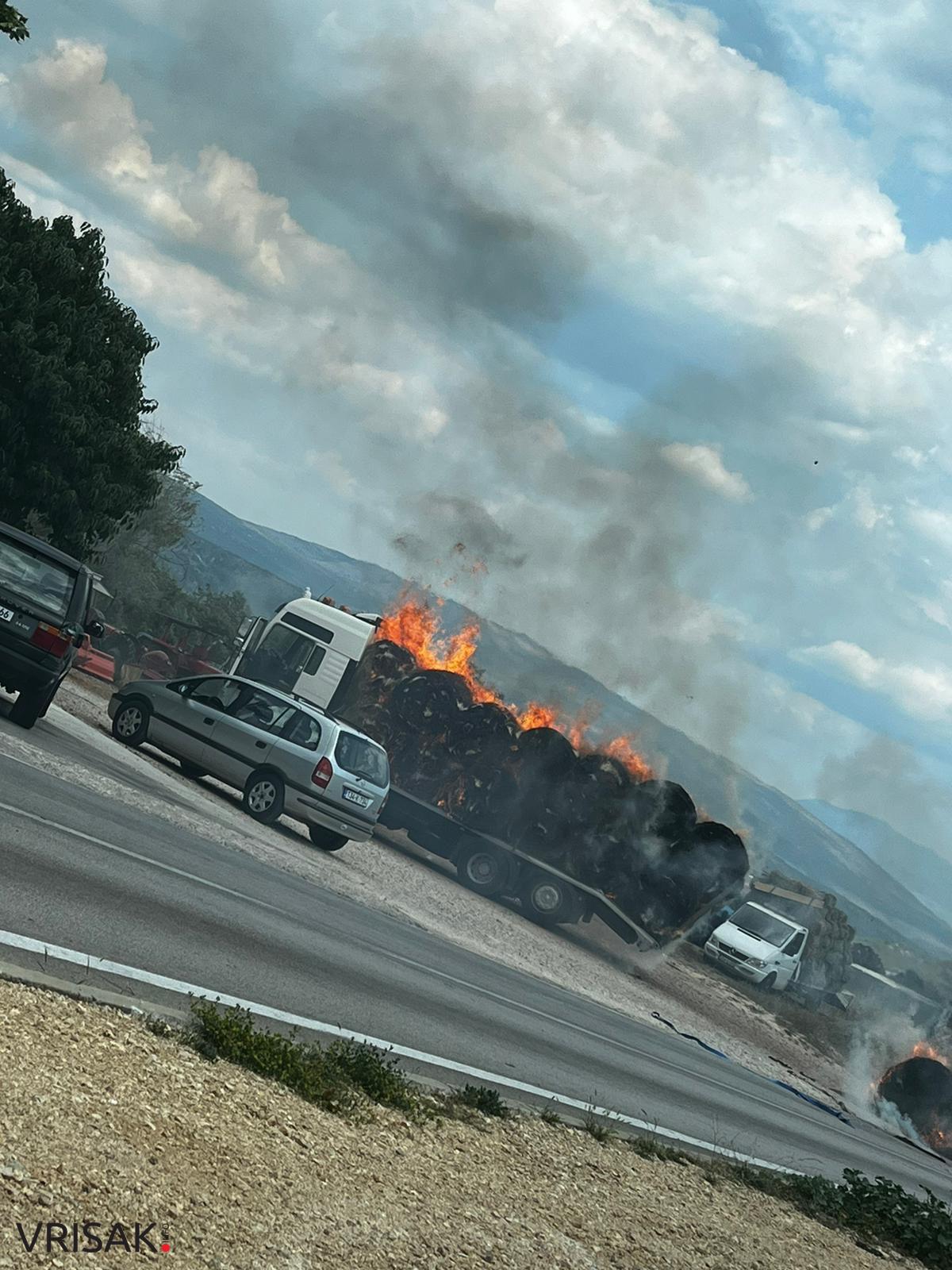 Široki Brijeg: Na Visokoj glavici se zapalio teret na kamionu