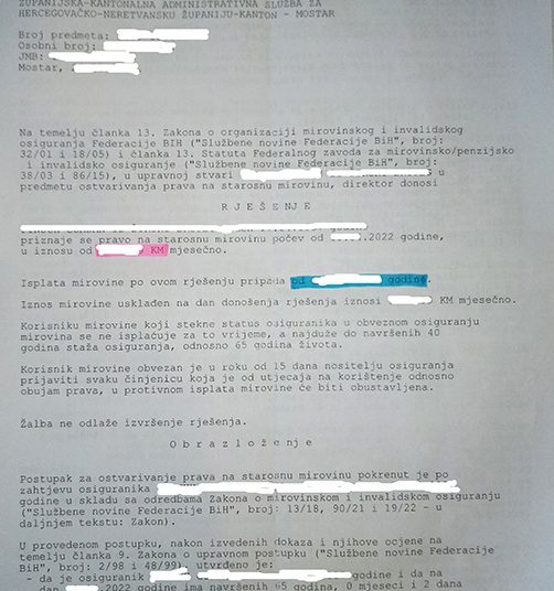 HRS Široki Brijeg tvrdi: Zavod MIO/PIO nezakonito je umanjio iznose mirovina