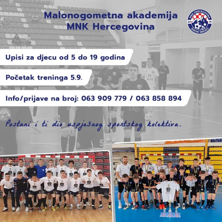 MNK Hercegovina poziva: POSTANI I TI DIO USPJEŠNOG SPORTSKOG KOLEKTIVA