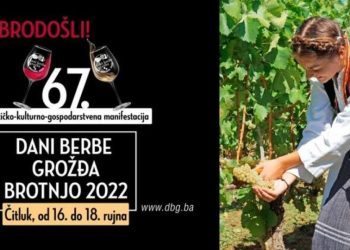 “Dani berbe grožđa – Brotnjo 2022” od 16. do 18. rujna