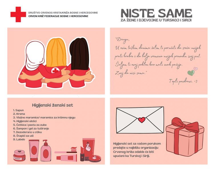 Crveni križ ŽZH pridružio se kampanji ”Niste same – za žene i djevojke u Turskoj i Siriji”