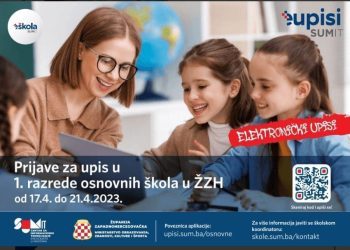 U ponedjeljak počinju upisi u prve razrede osnovnih škola u Županiji Zapadnohercegovačkoj