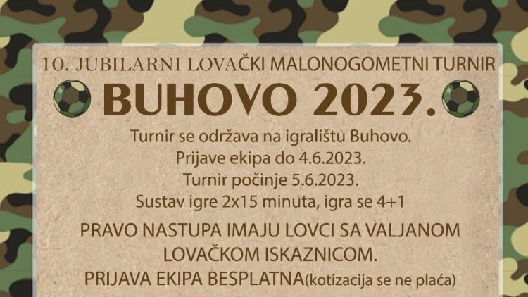 Najava: Jubilarni lovački malonogometni turnir u Buhovu