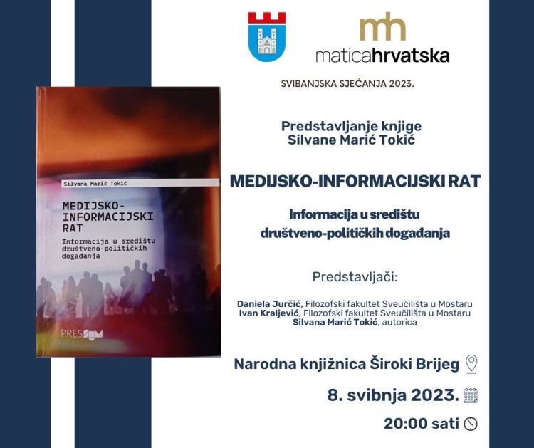 Predstavljanje knjige „Medijsko-informacijski rat“ autorice Silvane Marić Tokić