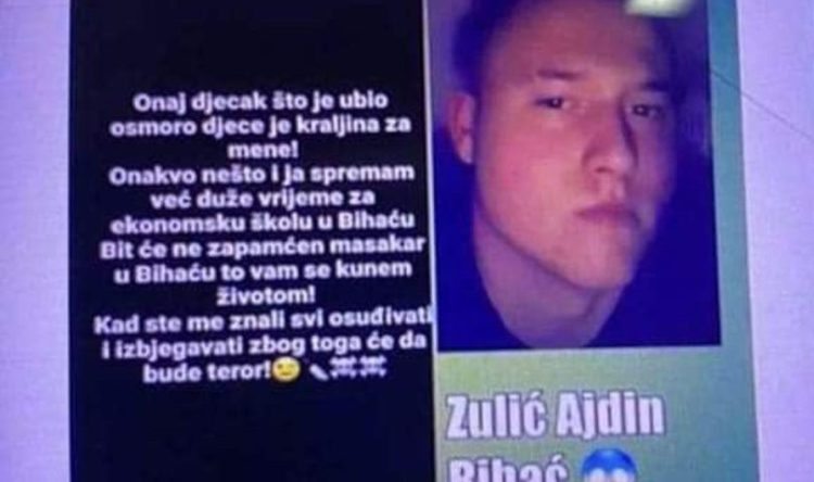 Ajdin Zulić: Onaj dječak što je ubio osmero djece je kraljina, onako nešto i ja spremam za Ekonomsku školu u Bihaću