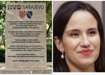 Gradonačelnica Karić uvrijedila dragovoljce HVO-a, ‘Pejićev spomenik’ je spomenik lažnoj multietničnosti glavnog grada