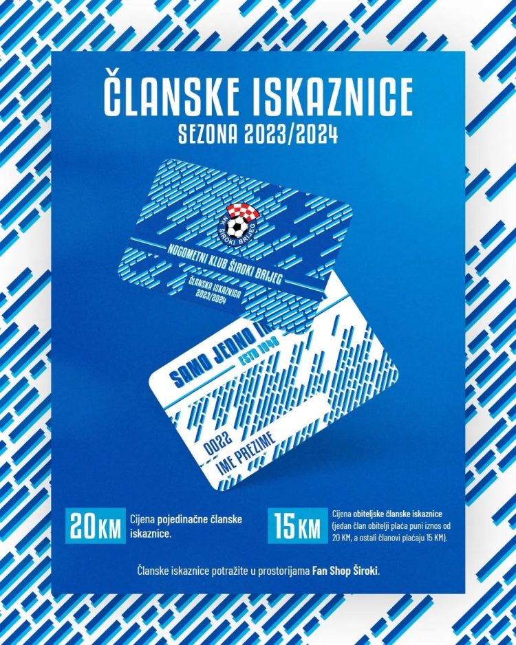 NK Široki Brijeg u prodaju pustio članske iskaznice za novu sezonu