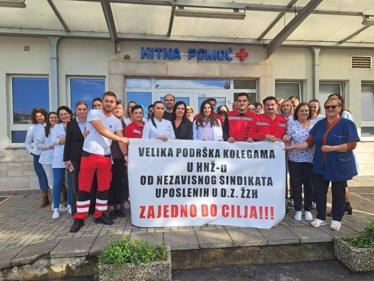 Nezavisni sindikat uposlenih u Domovima zdravlja ŽZH pružio podršku kolegama u HNŽ-u
