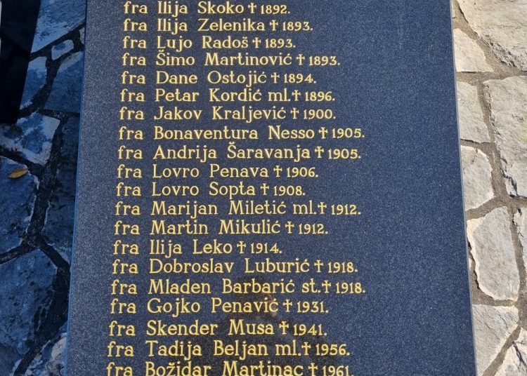 U Širokom Brijegu postavljene spomen ploče u čast 48 franjevaca