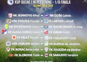 Održan žrijeb osmine finala Kupa BiH: Široki gostuje kod Stupčanice, Borcu i Zrinjskom lagan zadatak