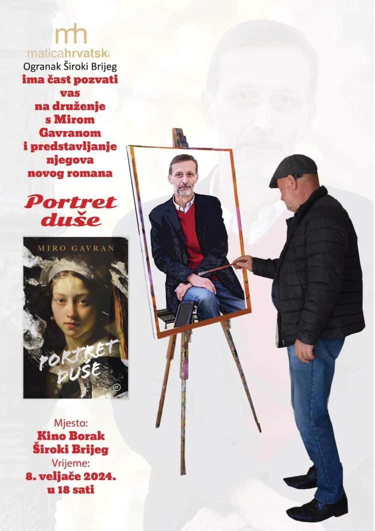 Najava: Miro Gavran u Širokom Brijegu predstavlja “Portret duše”