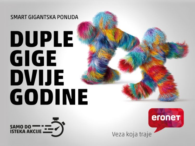 Jedinstvena Eronet ponuda ograničena trajanja: Duple gige dvije godine!