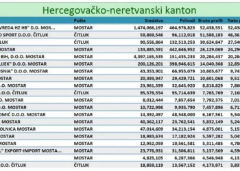 Ovo je TOP 20 najuspješnijih tvrtki u Hercegovačko-neretvanskoj županiji