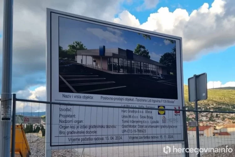 LIDL u Mostaru: Započela izgradnja prve poslovnice njemačkog trgovačkog lanca