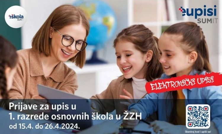 Počinju elektronički upisi u prve razrede osnovnih škola u ŽZH