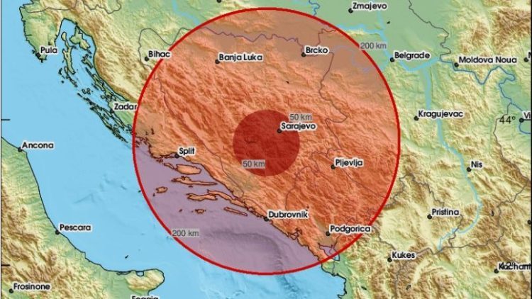 Snažan potres u Hercegovini