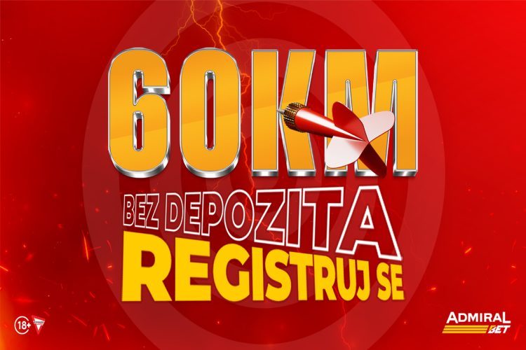Najveći bonus za registraciju u BiH: AdmiralBet časti sa 60 KM – bez depozita