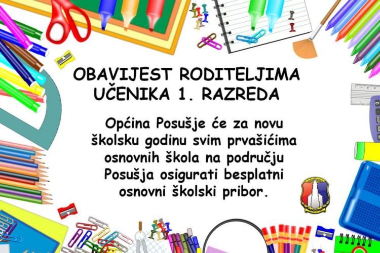 I ove godine Općina Posušje poklanja pribor prvašićima