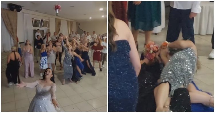 Kaos na svadbi u Ljubuškom: Djevojke se hrvale za mladenkin buket