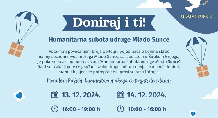 Široki Brijeg: Velika božićna humanitarna akcija zajednice Mlado Sunce