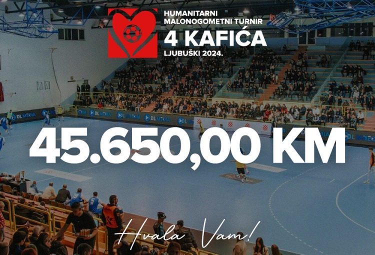 Ljubuški: Na turniru “4 kafića” prikupljeno 45.650 KM
