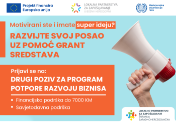 ŽZH: Apliciraj za podršku i razvoj malih biznisa u iznosu do 7.000 KM