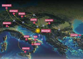 Mostar izravnim letovima povezan s 11 destinacija