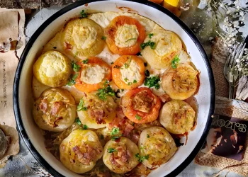Recept za punjene paprike s krumpirom i dimljenom slaninom