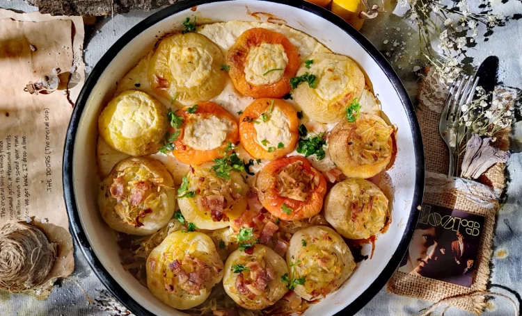 Recept za punjene paprike s krumpirom i dimljenom slaninom