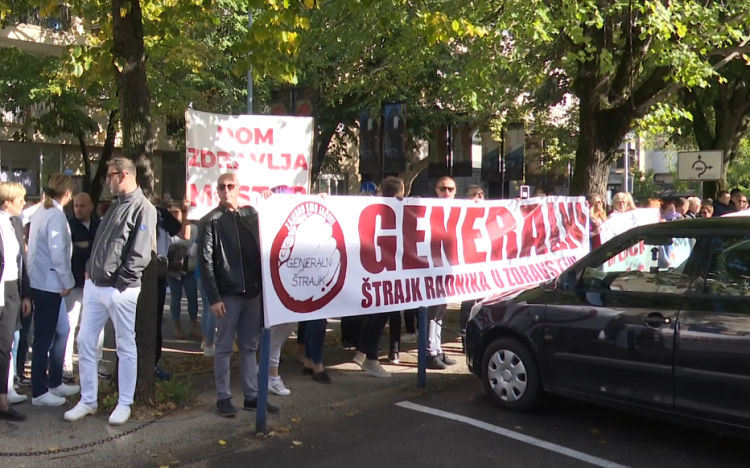 Zdravstveni radnici danas prosvjeduju ispred zgrade Vlade HNŽ