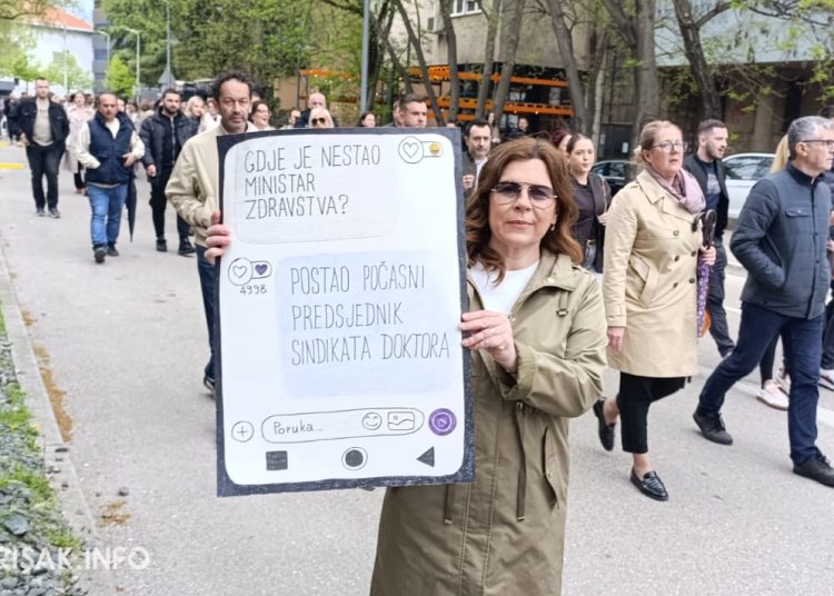 Zdravstveni radnici u Mostaru prosvjednom šetnjom traže kolektivni ugovor