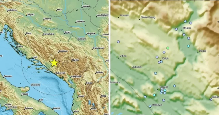 Slabiji potresi pogodili jugoistočnu Hercegovinu: Epicentar kod Stoca