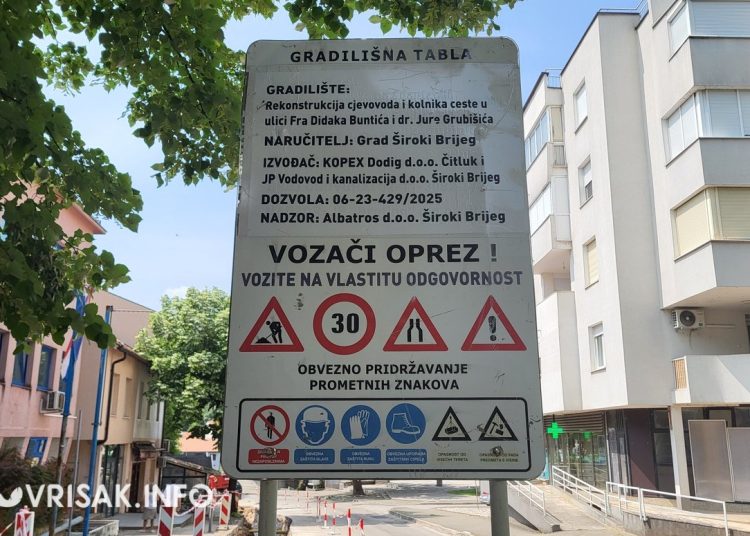 Široki Brijeg: Evo u kojoj je fazi rekonstrukcija ceste u središtu grada