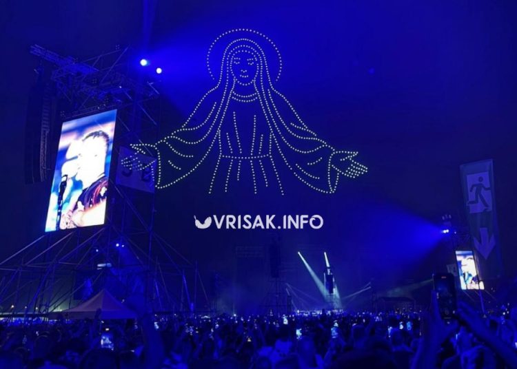 Spektakl u Zagrebu: Dronovi u obliku Gospe iznad Hipodroma