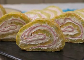 Rolada od tikvica punjen šunkom i sirom