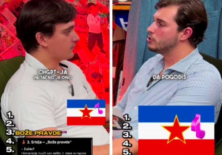 Srbi pitali AI koja zemlja bivše Juge ima najljepšu himnu, evo koji odgovor su dobili