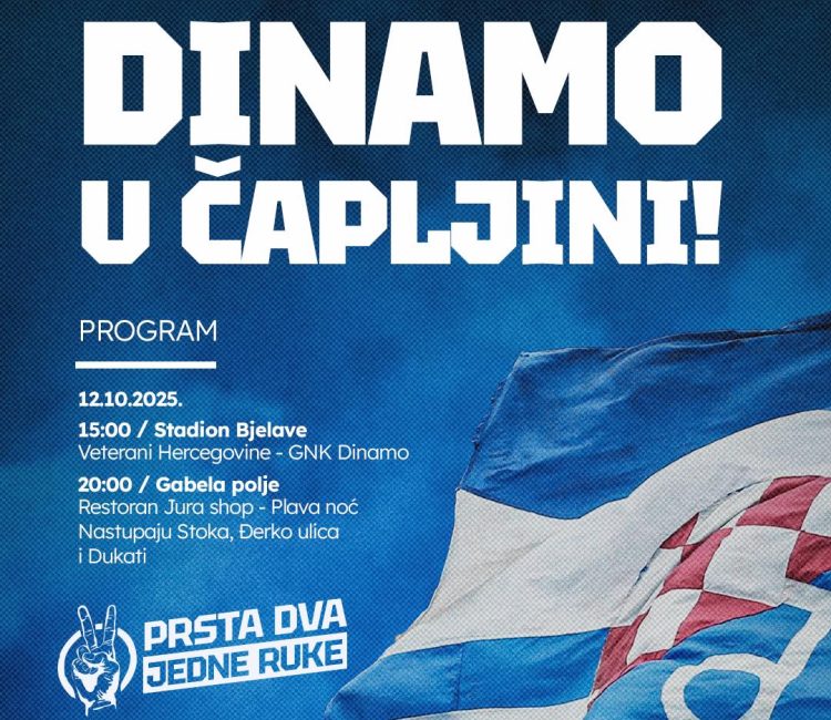 Plava fešta u Čapljini: Boban stiže s veteranima Dinama