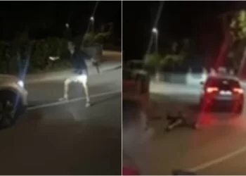 (VIDEO) Dramatična snimka iz Hrvatske: Muškarac s puškom zaustavljao vozila, vozač stisnuo gas i pregazio ga