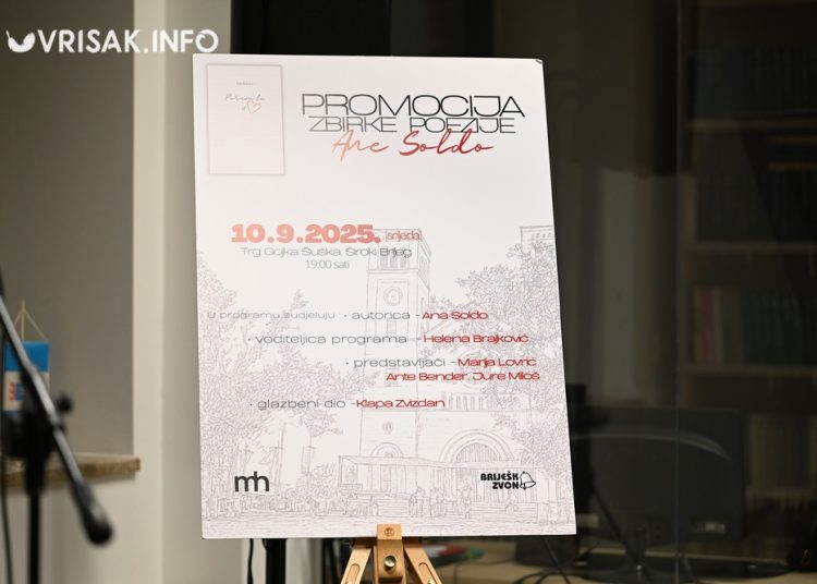 U Širokom Brijegu predstavljena zbirka “Pišem te u srcu” autorice Ana Soldo