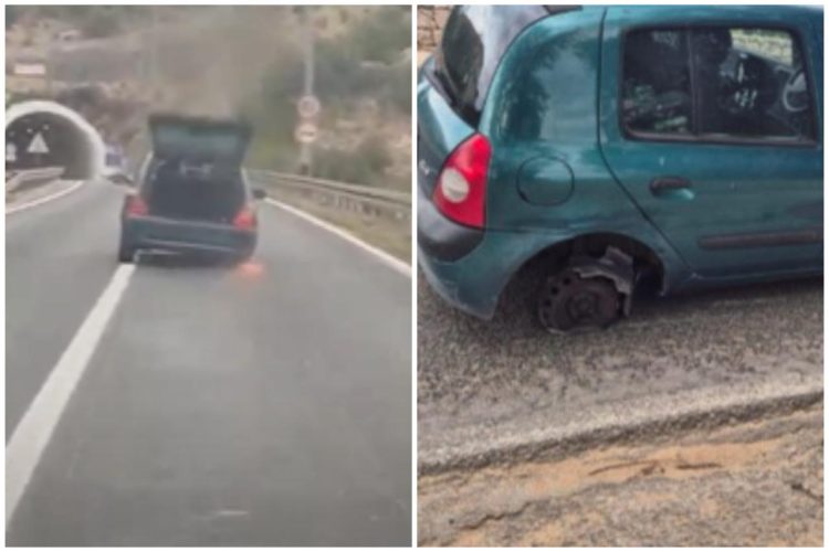 (VIDEO) Kad mislite da ste sve vidjeli, šok: Vozačica jurila cestom bez guma i s otvorenim prtljažnikom