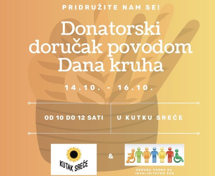 Široki Brijeg: Kutak sreće poziva na donatorski doručak povodom Dana kruha
