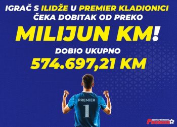 Igrač s Ilidže u Premier kladionici osvojio pola milijuna KM, čeka dobitak od preko milijun KM!