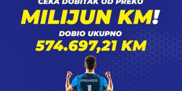 Igrač s Ilidže u Premier kladionici osvojio pola milijuna KM, čeka dobitak od preko milijun KM!