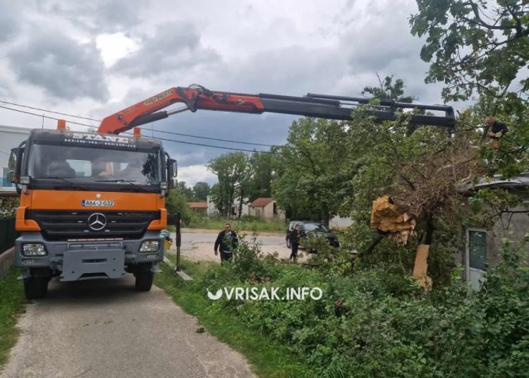 Snažan vjetar u Širokom Brijegu: Stablo palo na ugostiteljski objekat